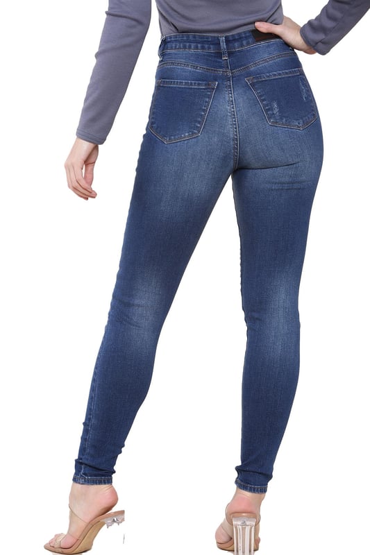  Mujer Stretch Slim Jeans Skinny Cintura Alta Mujer
